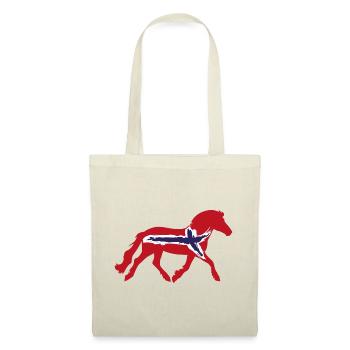 Norvégien avec drapeau - Sac en tissu - nature - Devant