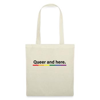 Queer und hier - Stoffbeutel - Natur - Vorne