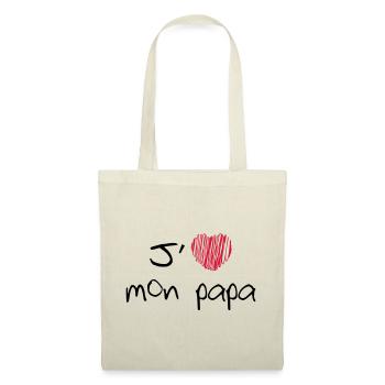 J'aime mon papa - Sac en tissu - nature - Devant