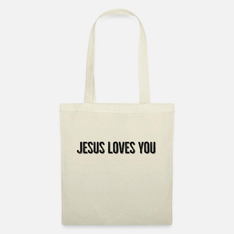 Jesus liebt dich - Stoffbeutel - Natur