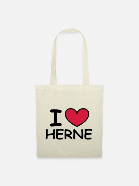 I ♥ Herne - Stoffbeutel - Natur
