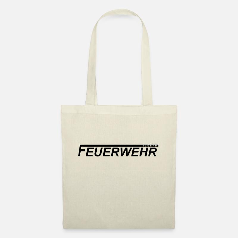 Jugendfeuerwehrlogo mit langem F - Stoffbeutel - Natur