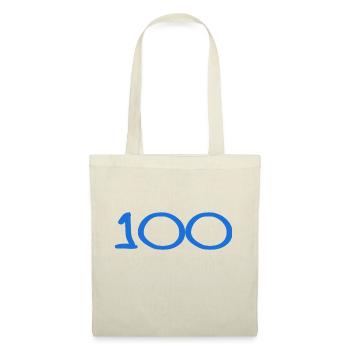 100. 100 ANS. 100e ANNIVERSAIRE. ANNIVERSAIRE 100 - Sac en tissu - nature - Devant