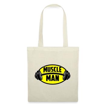 Farben änderbar | Muscle Man Logo - Stoffbeutel - Natur - Vorne