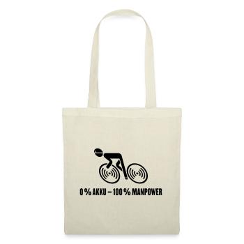 0 % Akku – 100 % Manpower (Fahrrad / Rennrad / B) - Stoffbeutel - Natur - Vorne