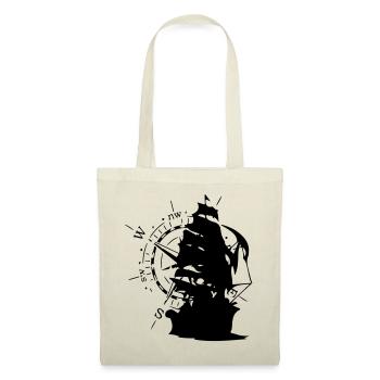 WindRose mit Segelschiff | Freizeimode Bstyled - Stoffbeutel - Natur - Vorne
