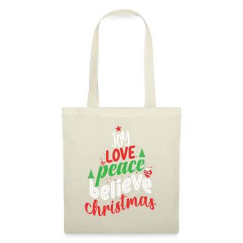 Joy Love Peace Believe Christmas tree - Stoffbeutel - Natur - Vorne