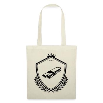 Auspuff Tuning Wappen - Stoffbeutel - Natur - Vorne