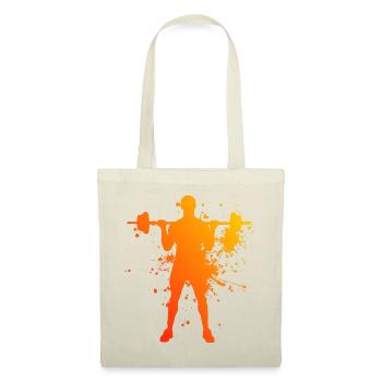 Herren Krafttraining Damen Cardio Ausdauertraining - Stoffbeutel - Natur - Vorne