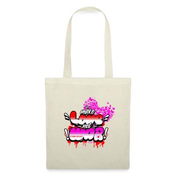 Make Love Not War – Chemise rétro hippie statement - Sac en tissu - nature - Devant