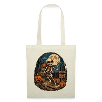 Vintage Halloween Pumpkin Skeleton Retro Outdoor Fan - Tote Bag - nature - Front