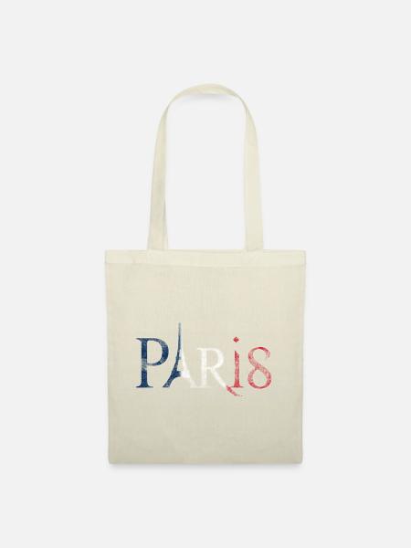 Paris Schriftzug Vintage used look - Stoffbeutel - Natur