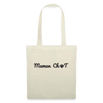 Maman chat -t-shirt famille chat assorti - Sac en tissu - nature - Devant