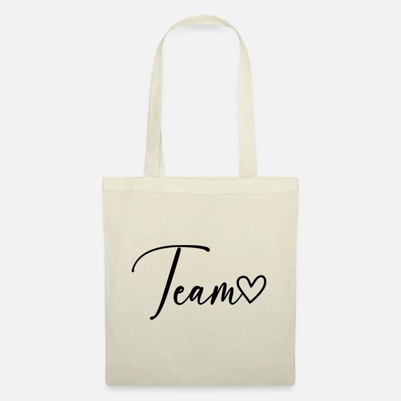 Team Herz Schrift - Stoffbeutel - Natur