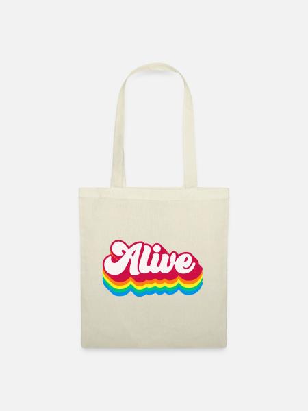 Alive – Retro Rainbow 70s - Stoffbeutel - Natur