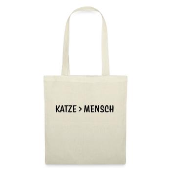 Katze größer als Mensch - Stoffbeutel - Natur - Vorne