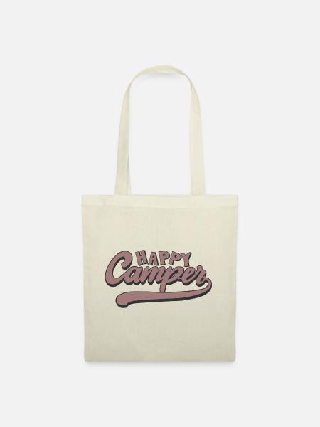Camperspruch Happy Camper - Stoffbeutel - Natur