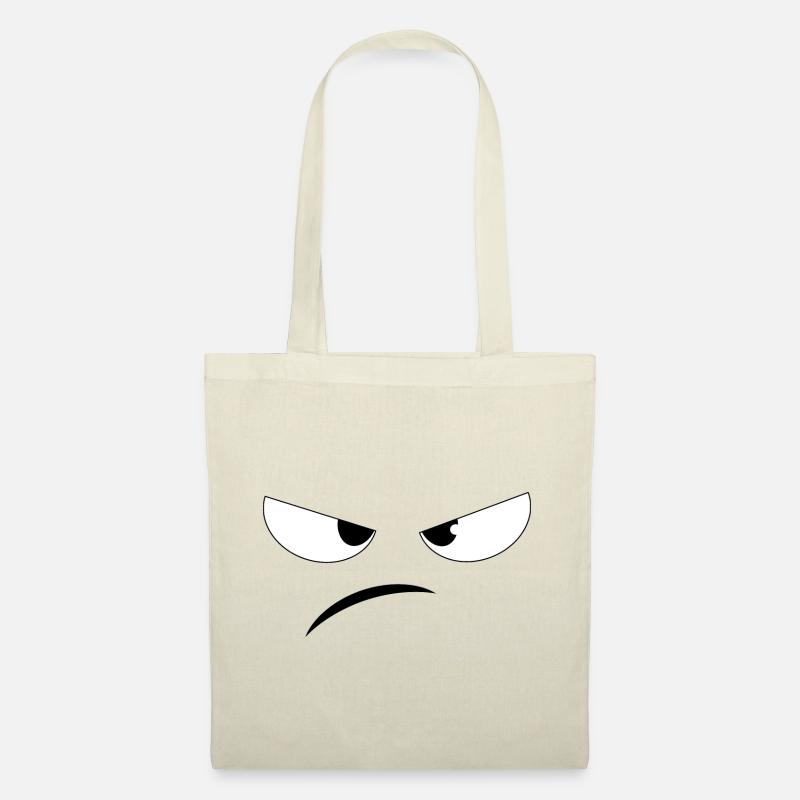 Grumpy Face für hellen Stoff - Stoffbeutel - Natur