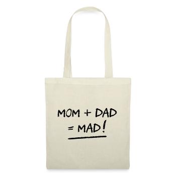 MAMA + PAPA = WÜTEND! (Familie, Papa, Mama) (Biegen) - Stoffbeutel - Natur - Vorne