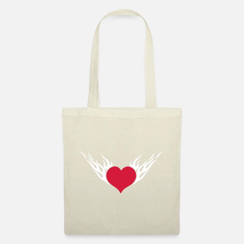 Feuerherz / Fire Heart 2c - Stoffbeutel - Natur