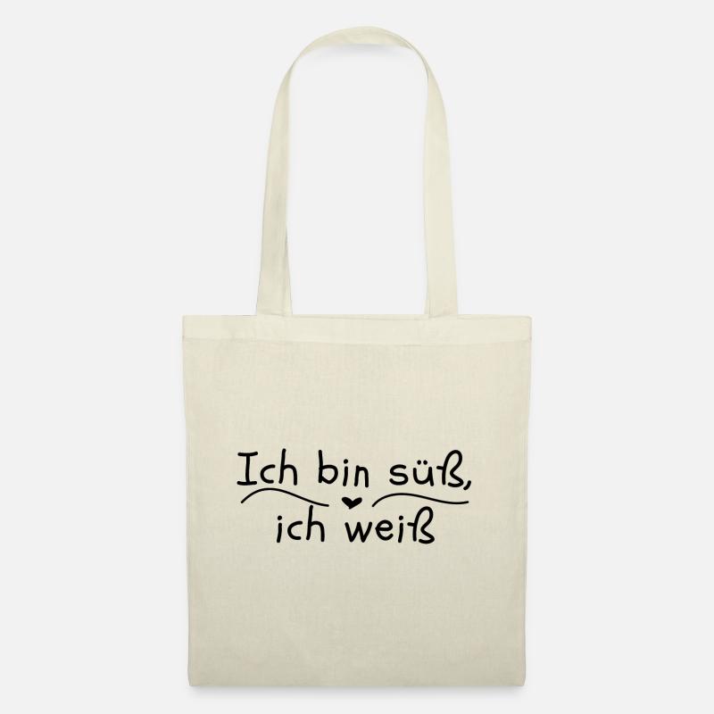 Ich bin süß ich weiß - Stoffbeutel - Natur