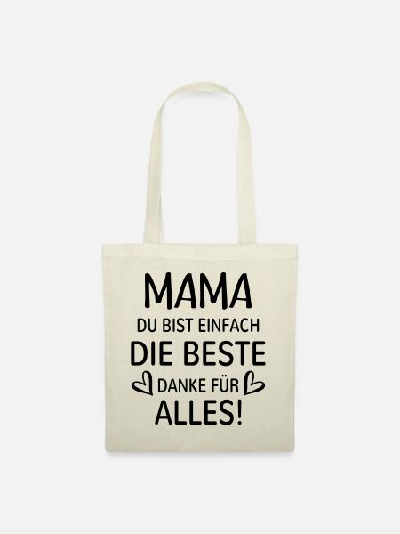 Beste Mutter Danke Mama bedanken Geschenk Herz - Stoffbeutel - Natur