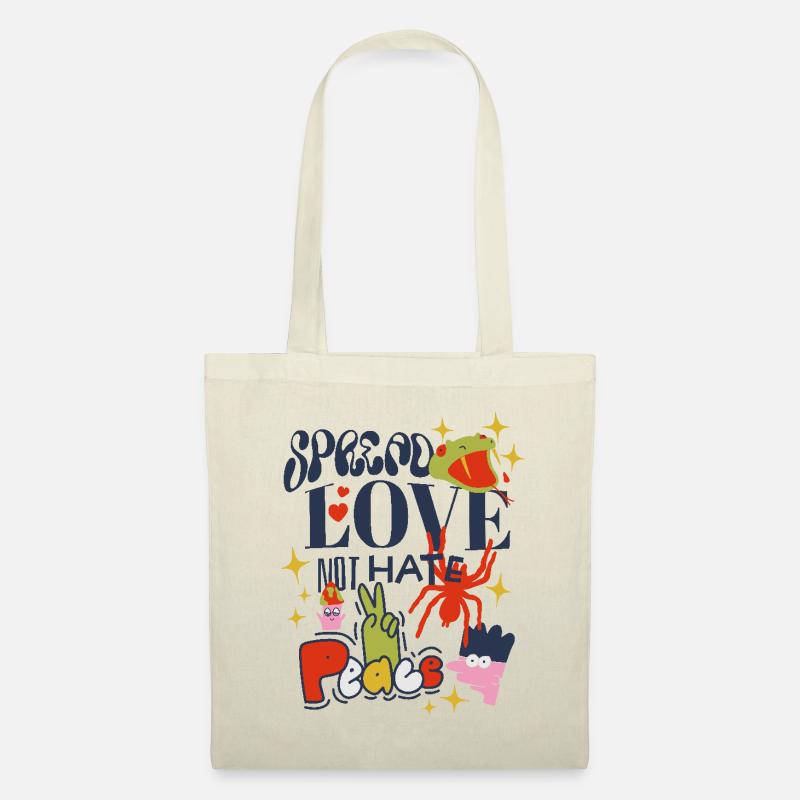 Spread Love, Not Hate - ein Shirt voller Liebe - Stoffbeutel - Natur