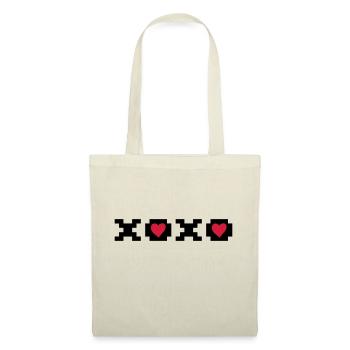 xoxo, câlins et baisers. Idée de saint-valentin - Sac en tissu - nature - Devant