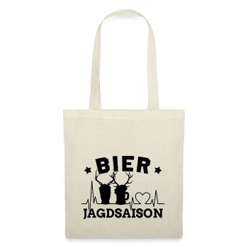 Bier lustige Sprüche Jäger jagen Bierzelt feiern - Stoffbeutel - Natur - Vorne