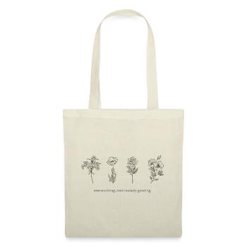 Floral Print mit Slogan - Stoffbeutel - Natur - Vorne