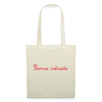 RETRAITE. RETRAITE. RETRAITEE. SENIOR. MAMIE. PAPY - Sac en tissu - nature - Devant