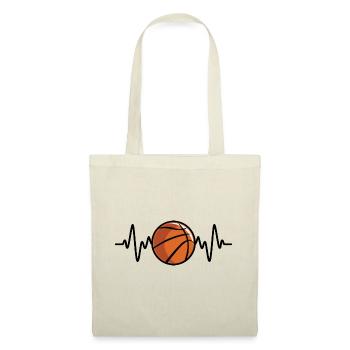 Battement de cœur de basket-ball - Sac en tissu - nature - Devant