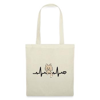 Fréquence cardiaque Chihuahua - Beige Poils longs Chi Chien - Sac en tissu - nature - Devant