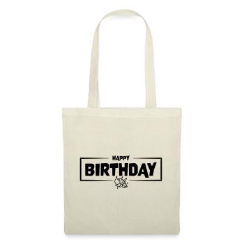 joyeux anniversaire - Sac en tissu - nature - Devant
