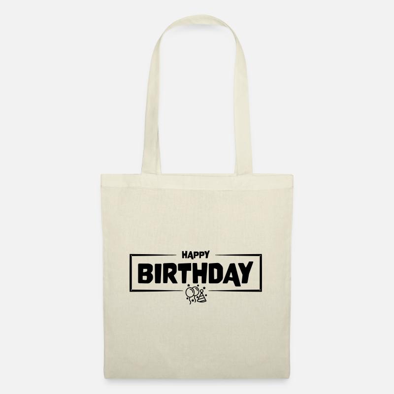 Happy Birthday - Stoffbeutel - Natur