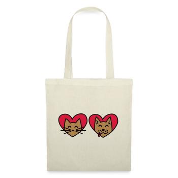 Cat and Dog with Heart! Cat and dog with hearts - Tote Bag - nature - Front