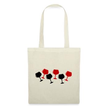 Verre à vin rouge symbole de vin - Sac en tissu - nature - Devant