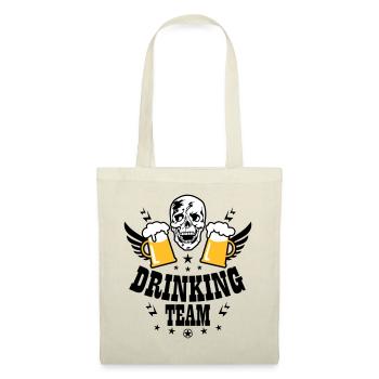 83 Totenkopf Skull 2 Bier DRINKING TEAM Beer - Stoffbeutel - Natur - Vorne