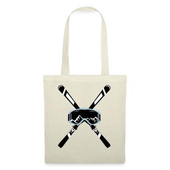 Ski and goggles with mountains, skiing - Tote Bag - nature - Front