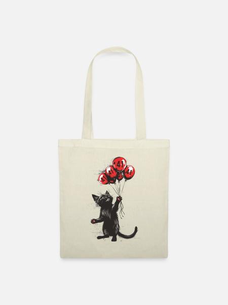 41 Jahre Geschenk 41. Geburtstag Katze - Stoffbeutel - Natur