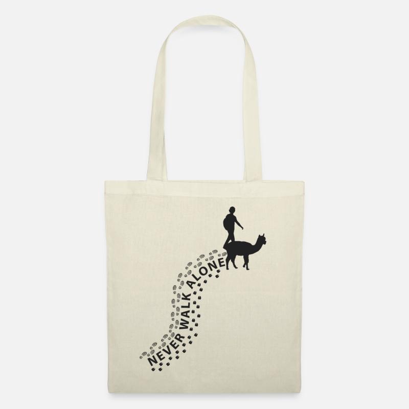 Alpaka Wanderung Never walk alone - Stoffbeutel - Natur