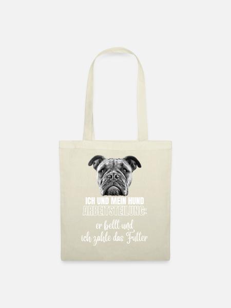 ICH und MEIN HUND - Hunde HUND Bulldogge - Stoffbeutel - Natur