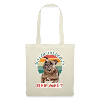 BESTER HUNDEOPA Bulldogge Hund Hunde Old English - Stoffbeutel - Natur - Vorne