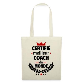 Certifié meilleur coach du monde, cadeau de noël - Sac en tissu - nature - Devant