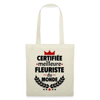 Certifiée meilleure fleuriste du monde, noël - Sac en tissu - nature - Devant