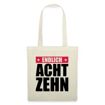 endlich 18 jahre - Stoffbeutel - Natur - Vorne