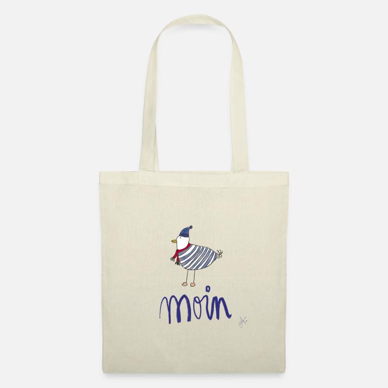 Moin Möwe Ringelshirt - Stoffbeutel - Natur