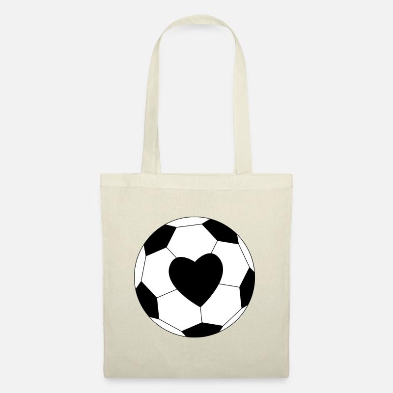 Fußball mit Herz - Stoffbeutel - Natur