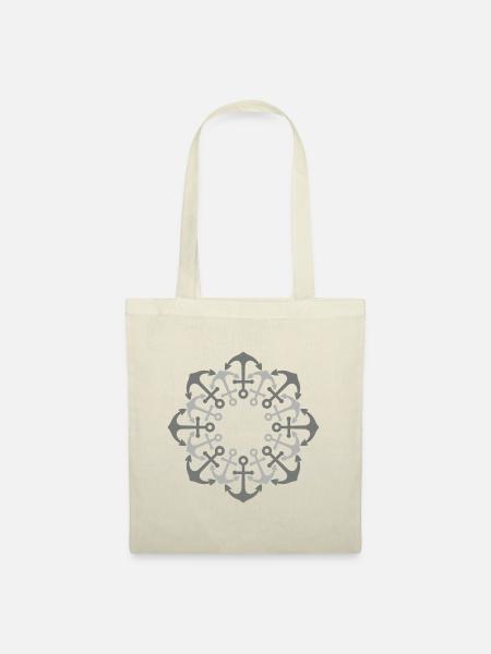 maritimes Anker Mandala - Stoffbeutel - Natur
