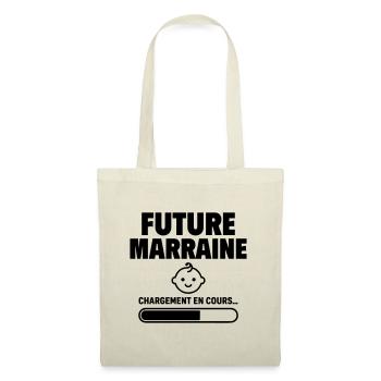 Annonce grossesse Future marraine - Sac en tissu - nature - Devant